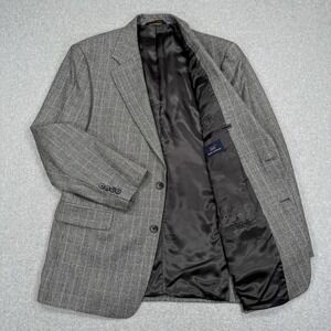 Brooks Brothers 346 Blazer Sz 44 Reg Gray Wool Cashmere Houndstooth Sport Coat
